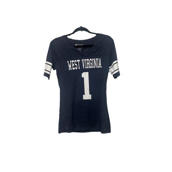 West Virginia Mountaineers Womens Medium BluePullover V Neck NFL Football Sports - Picture 1 of 5